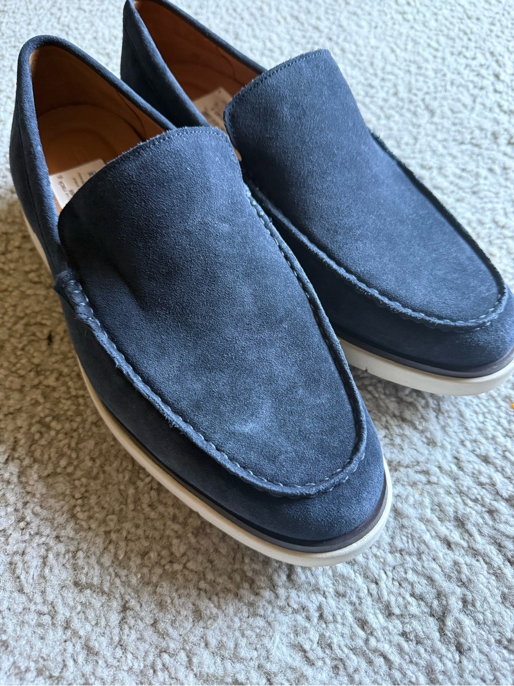 Allen Edmonds Navy Suede Slip-On Loafers